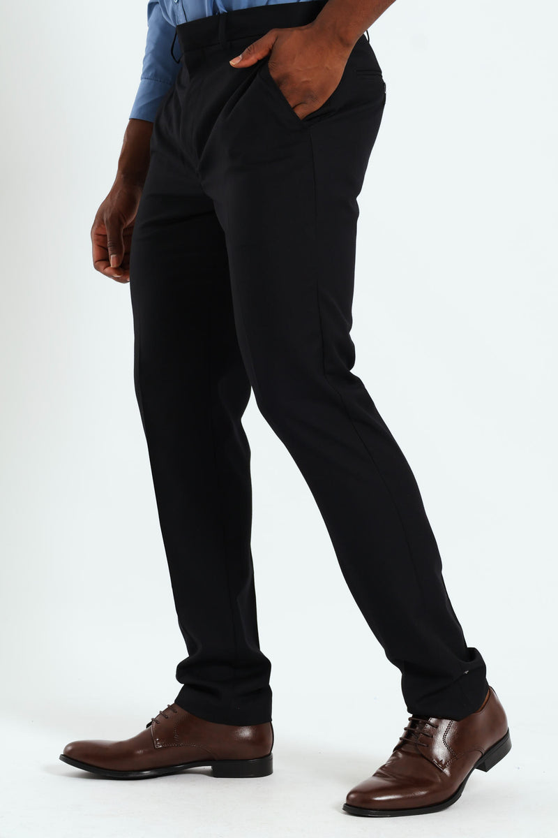 Slim Basic Smart Trousers - Black