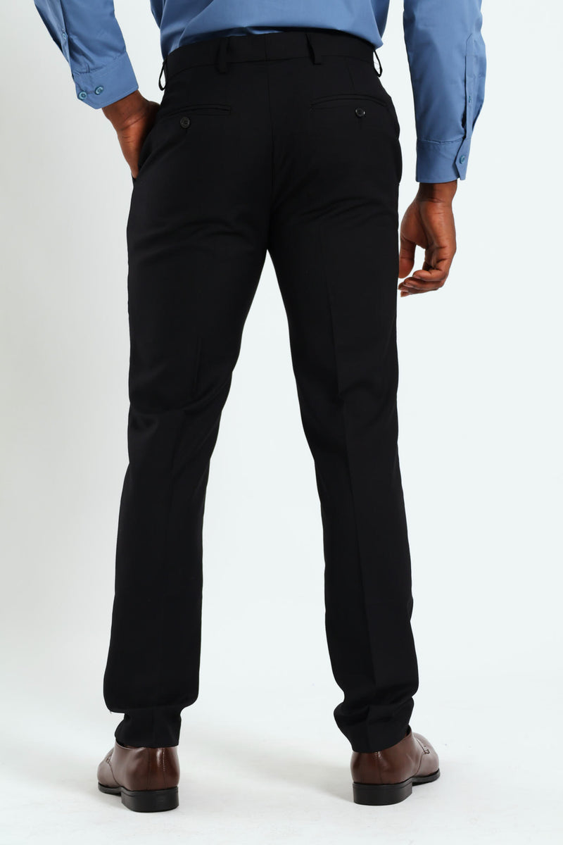 Slim Basic Smart Trousers - Black