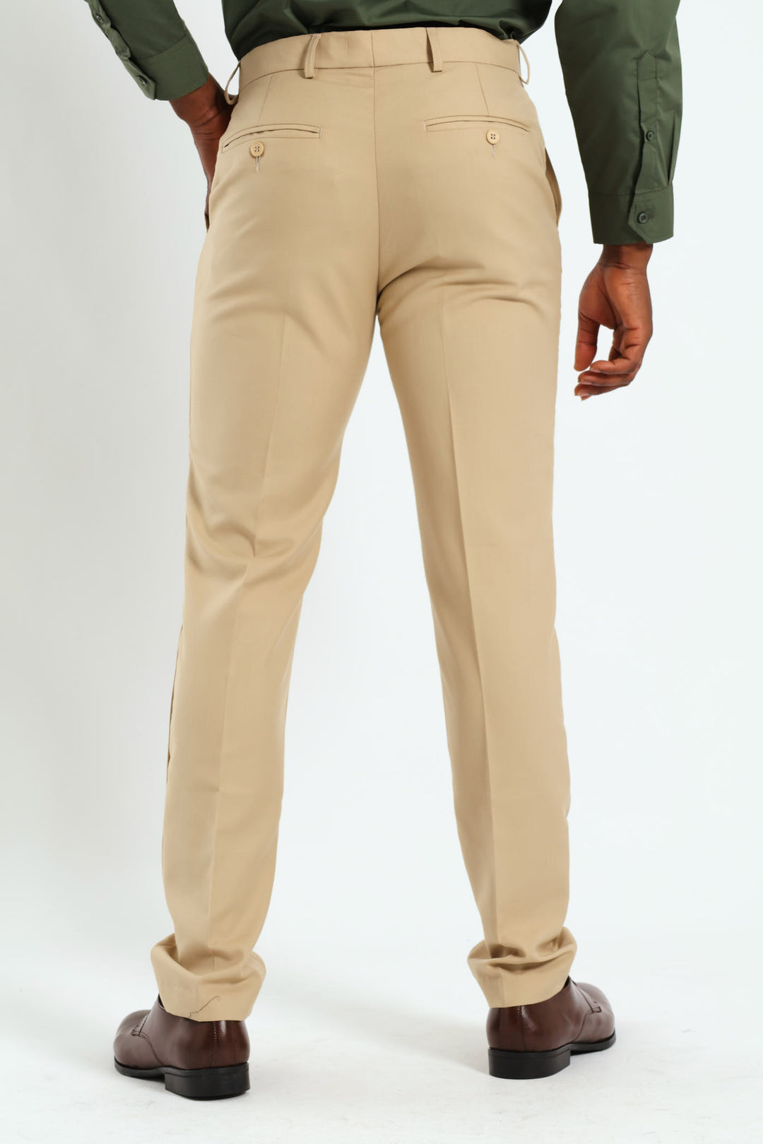 Slim Basic Smart Trousers - Tan