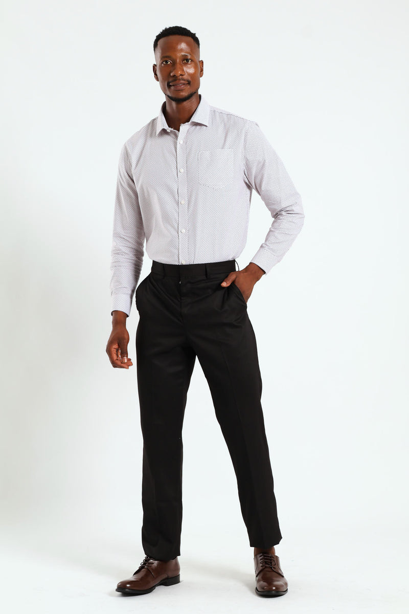 Textured Print Shirt - White/Red