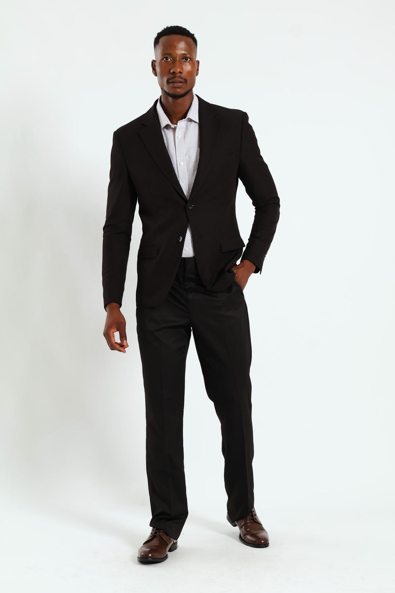Slim Fit Essential Suit Jacket - Black