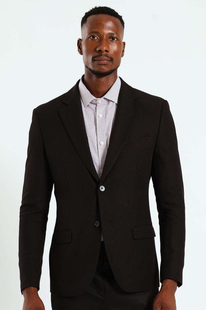 Slim Fit Essential Suit Jacket - Black