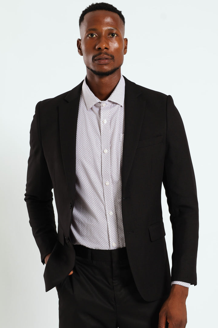 Regular Fit Essential Suit Jacket - Black