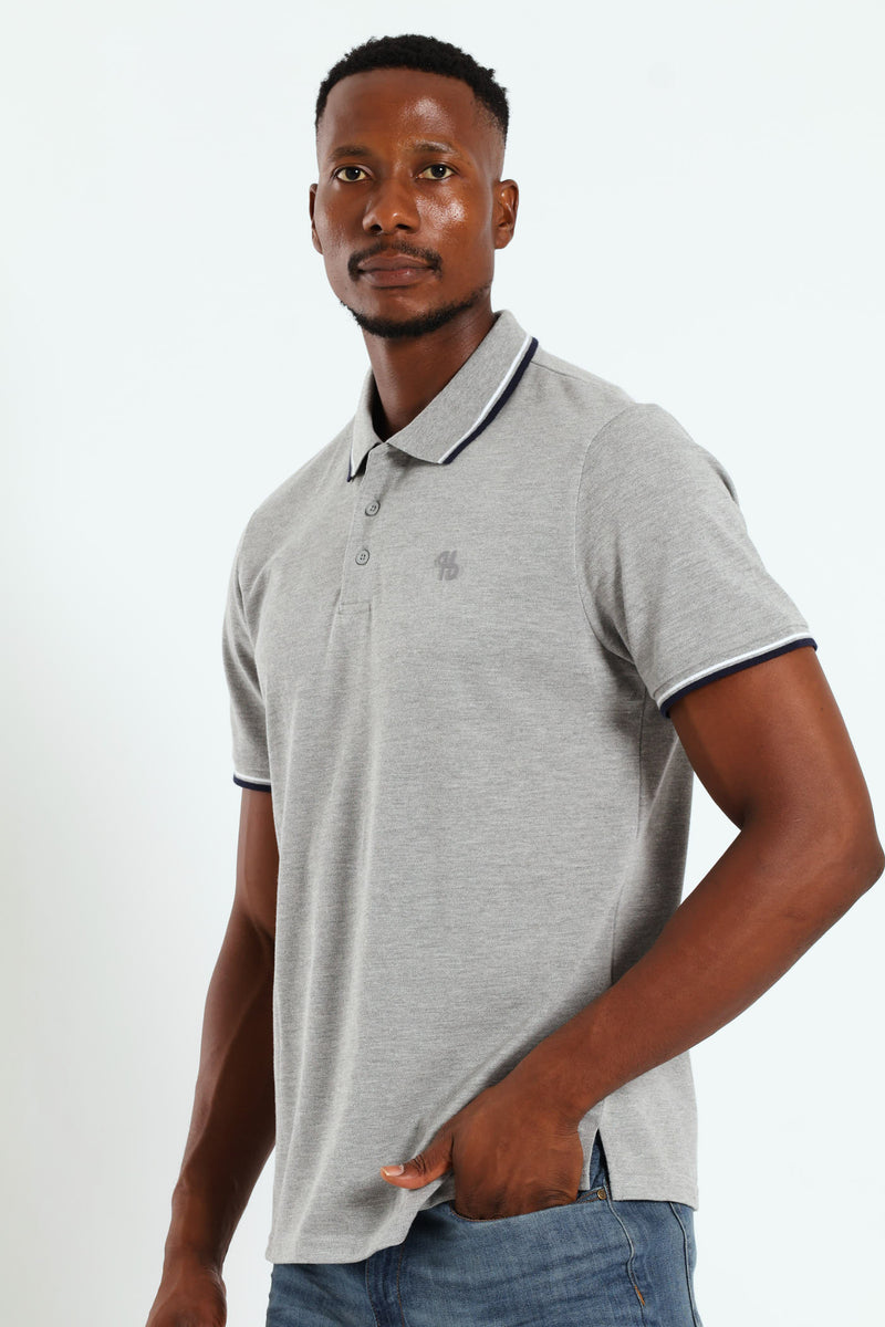 New Tipped Golfer - Grey Melange