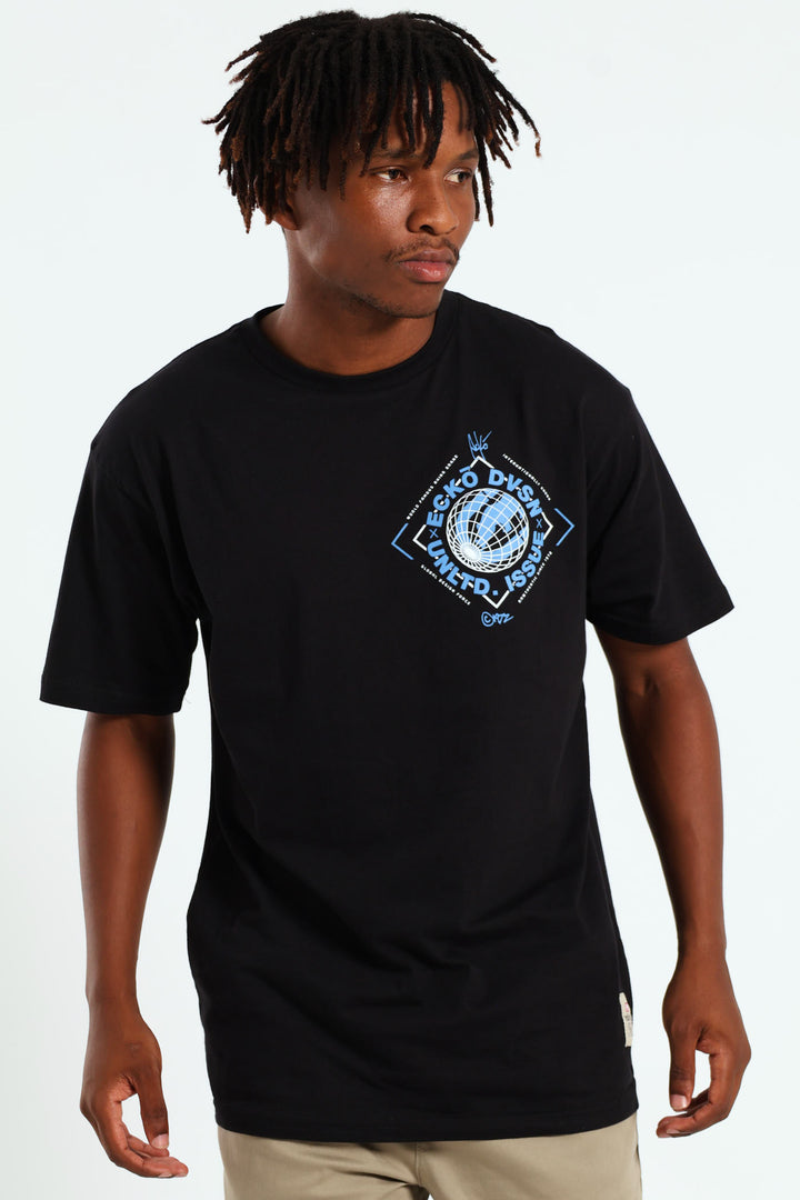 Rhino Globe Tee - Black/Blue