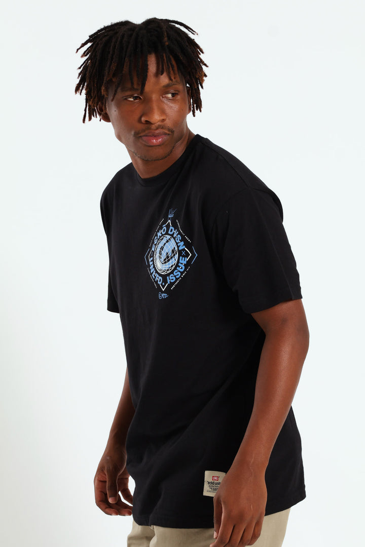 Rhino Globe Tee - Black/Blue