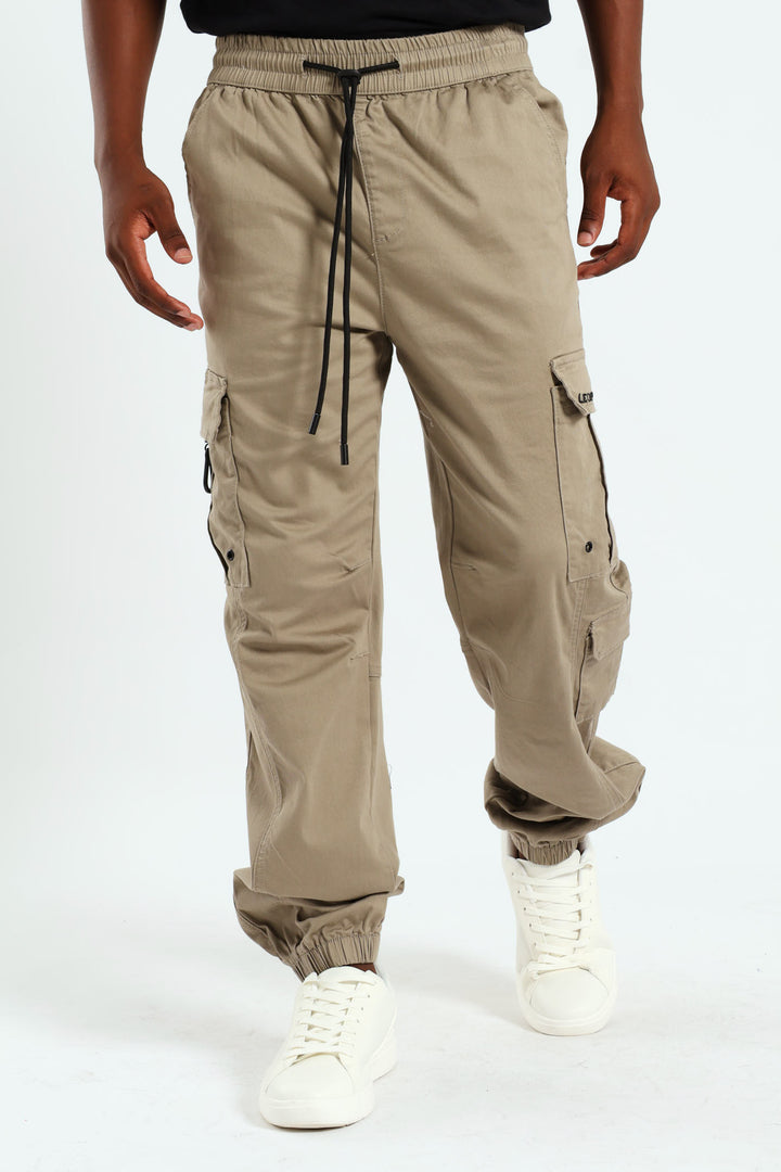 Allan Cuffed Cargo Pants - Taupe