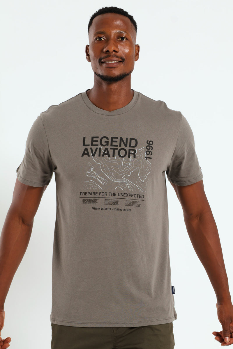 Gunmetal Legend Aviator Print Tee - Gunmetal
