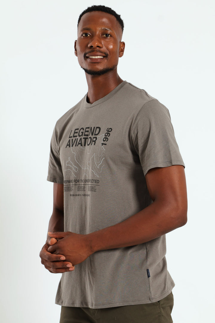 Gunmetal Legend Aviator Print Tee - Gunmetal