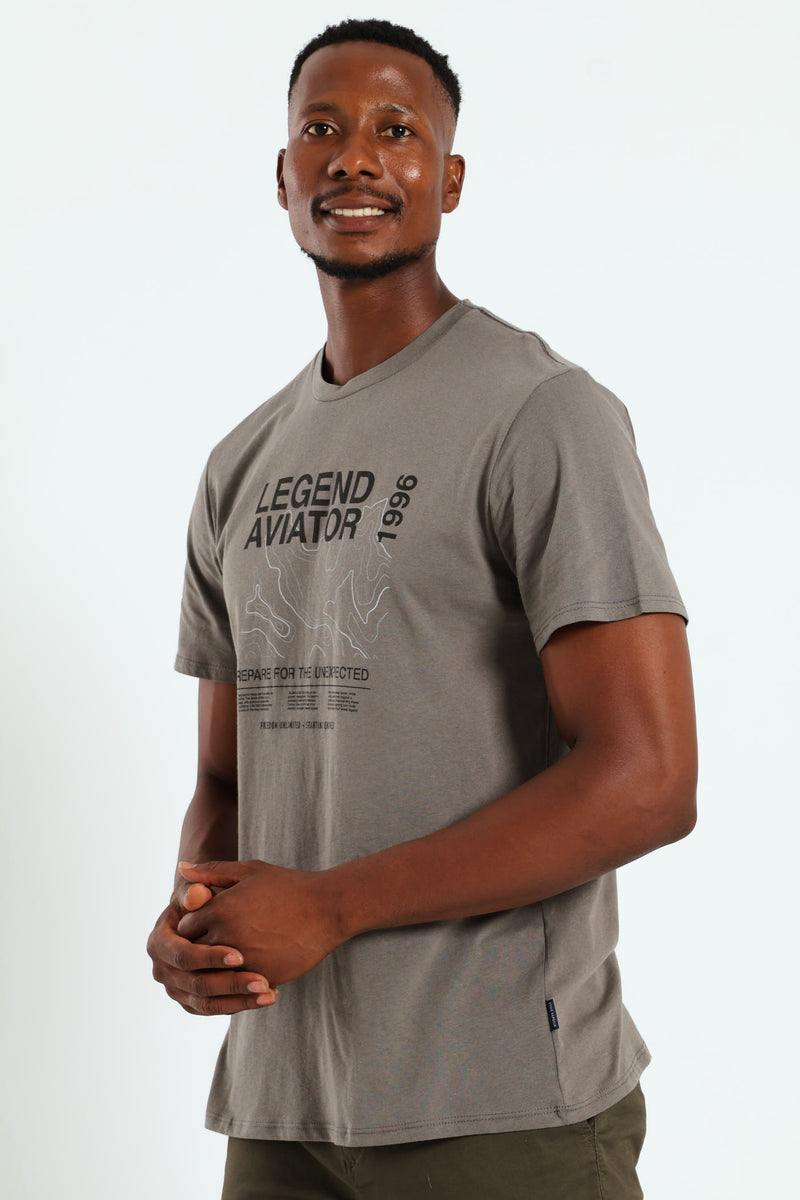 Gunmetal Legend Aviator Print Tee - Gunmetal