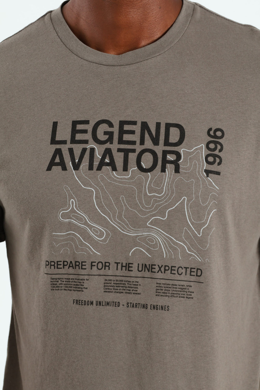 Gunmetal Legend Aviator Print Tee - Gunmetal