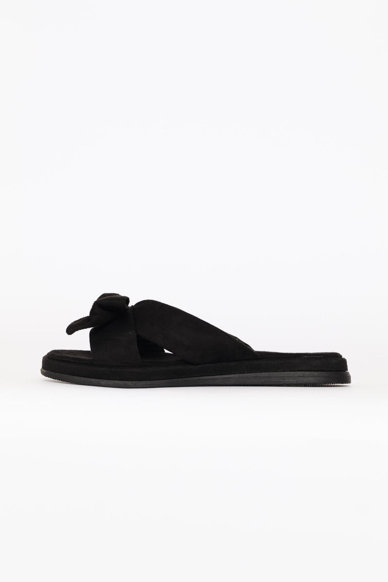 Crosstrap Bow Detail Comfort Sandal - Black