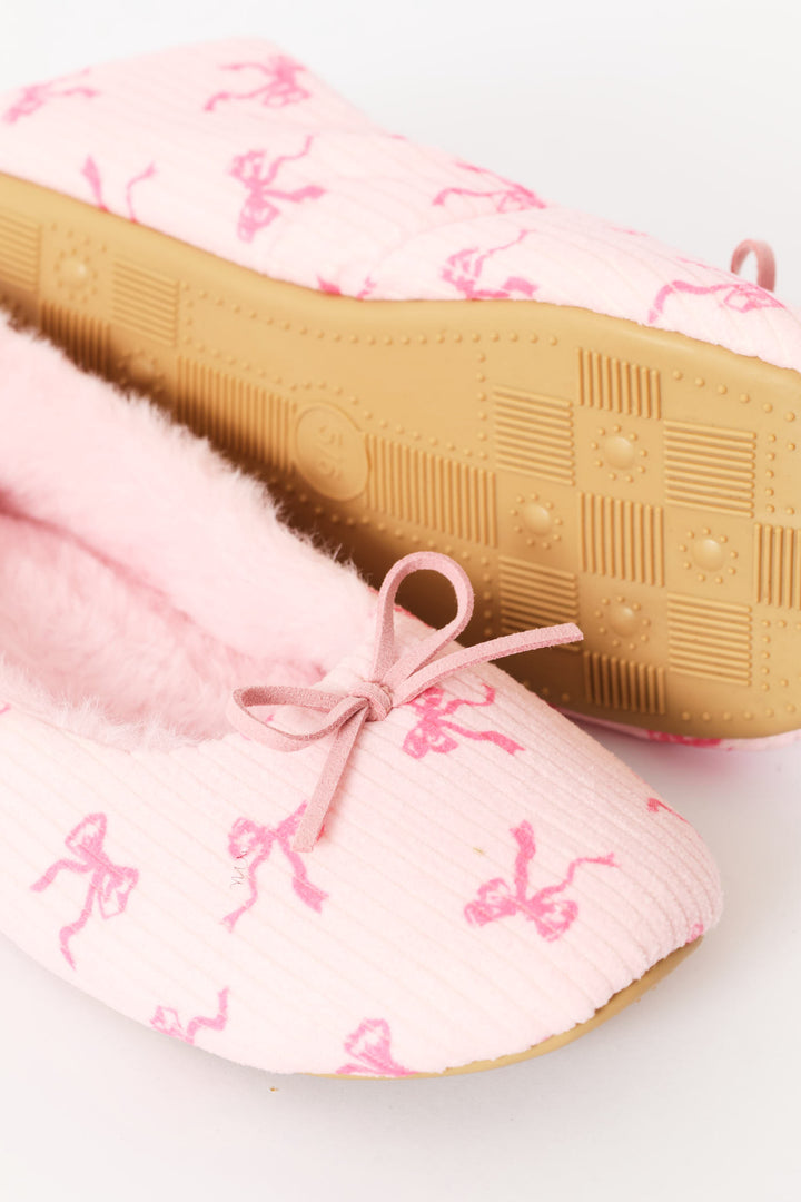 Bow Detail Slipper Pump - Pink