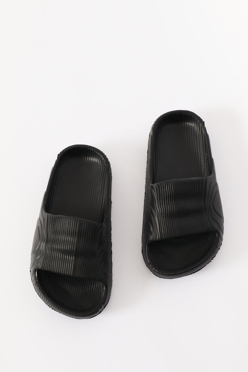 Boys 3D Moulded Slide - Black