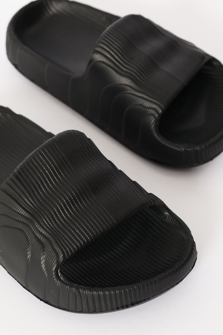 Boys 3D Moulded Slide - Black