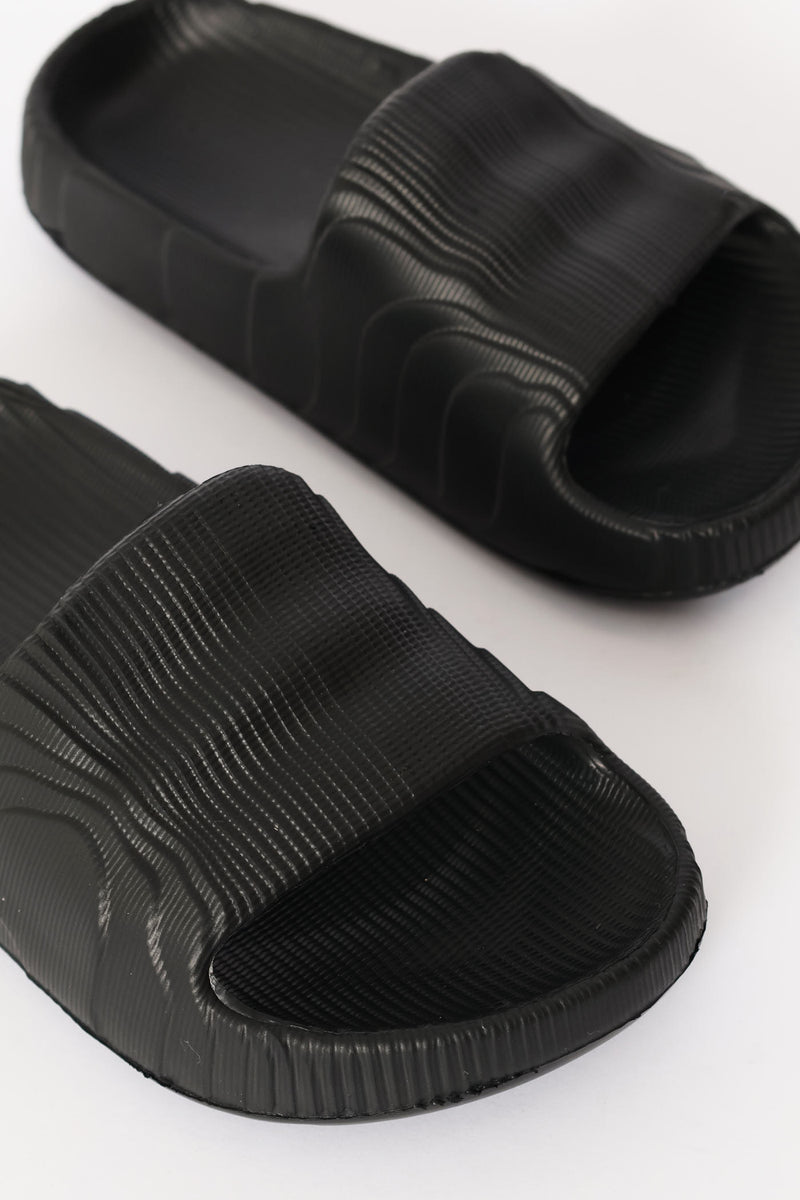 Boys 3D Moulded Slide - Black