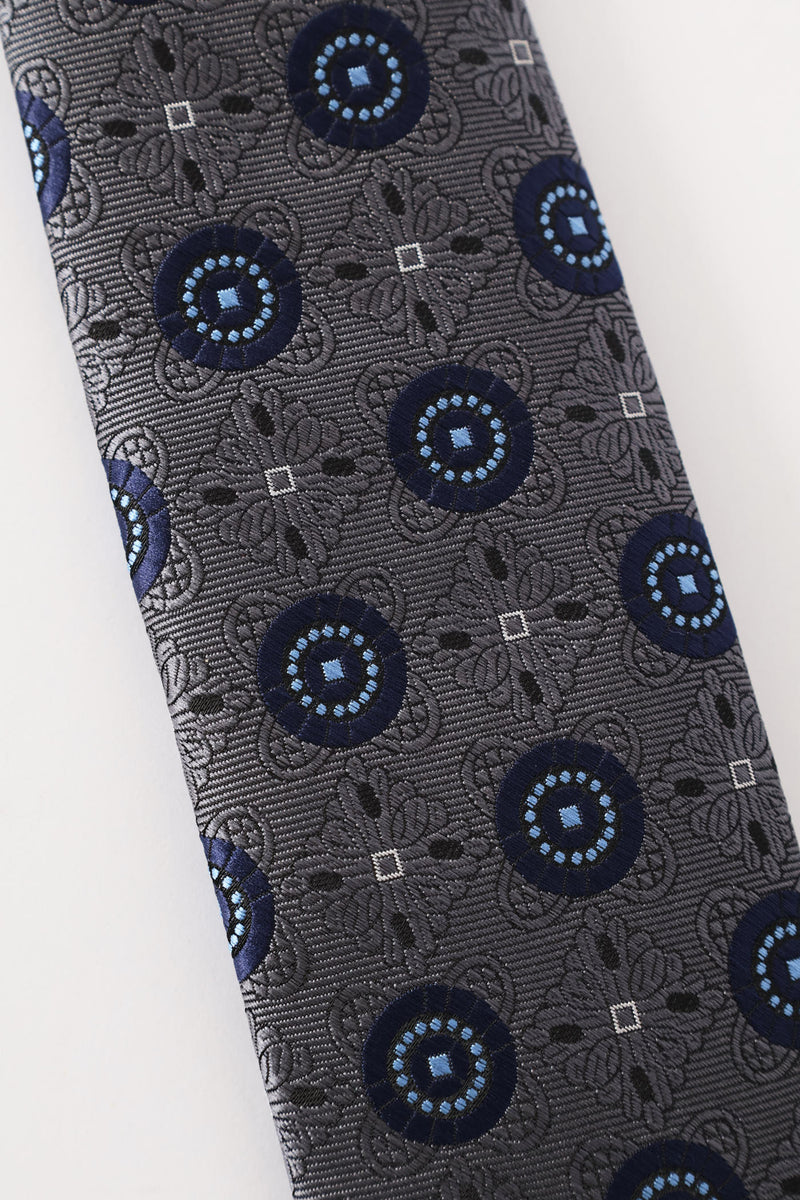 Circle Navy Tie - Charcoal
