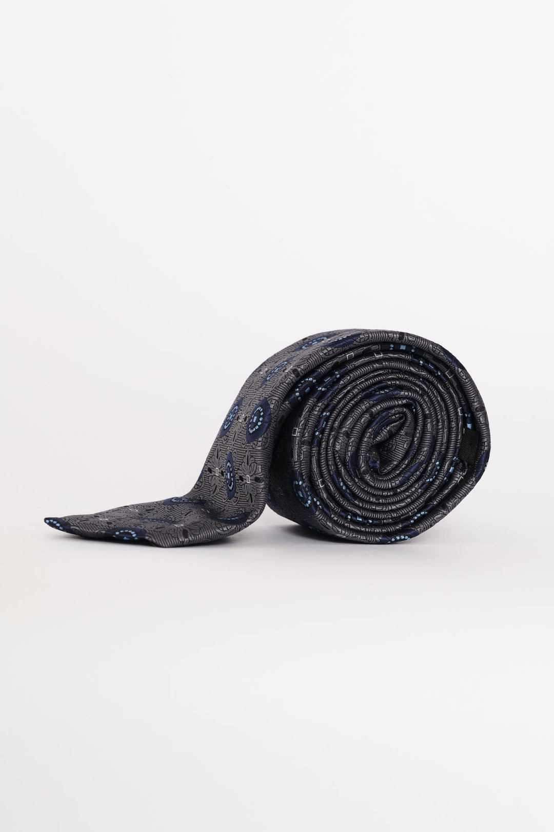 Circle Navy Tie - Charcoal