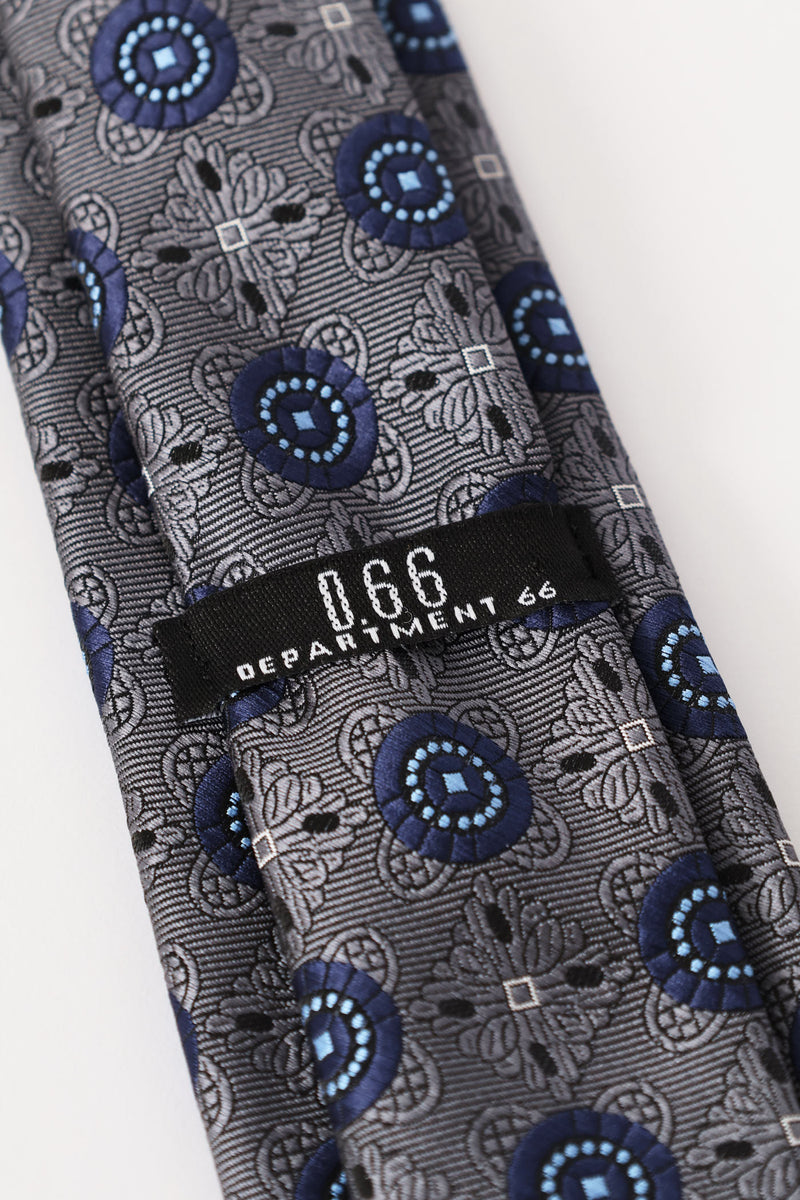 Circle Navy Tie - Charcoal