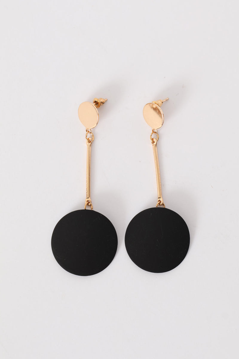 Matte Drop Disc Earring - Gold