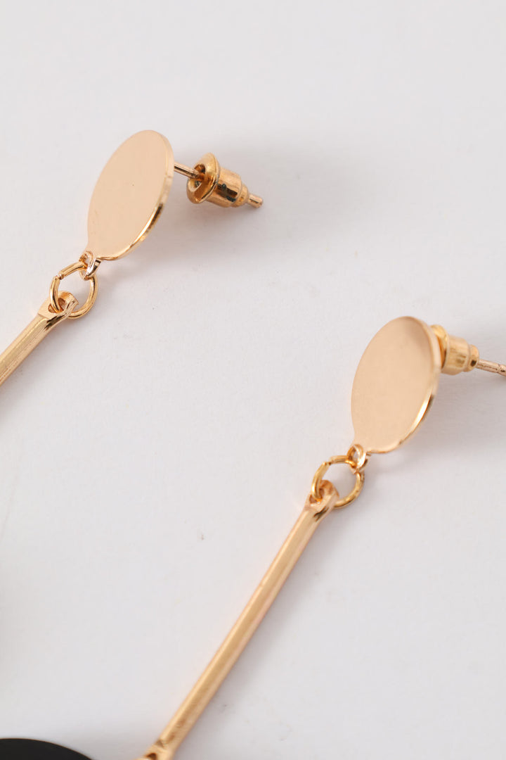 Matte Drop Disc Earring - Gold