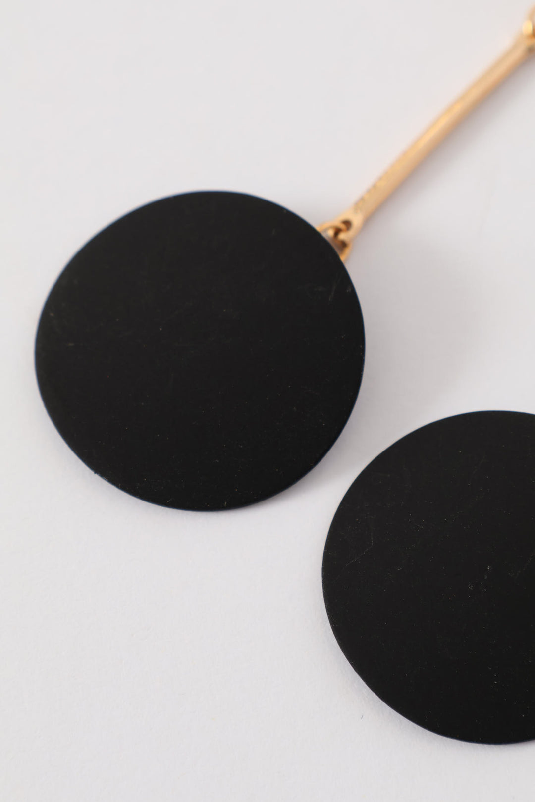 Matte Drop Disc Earring - Gold