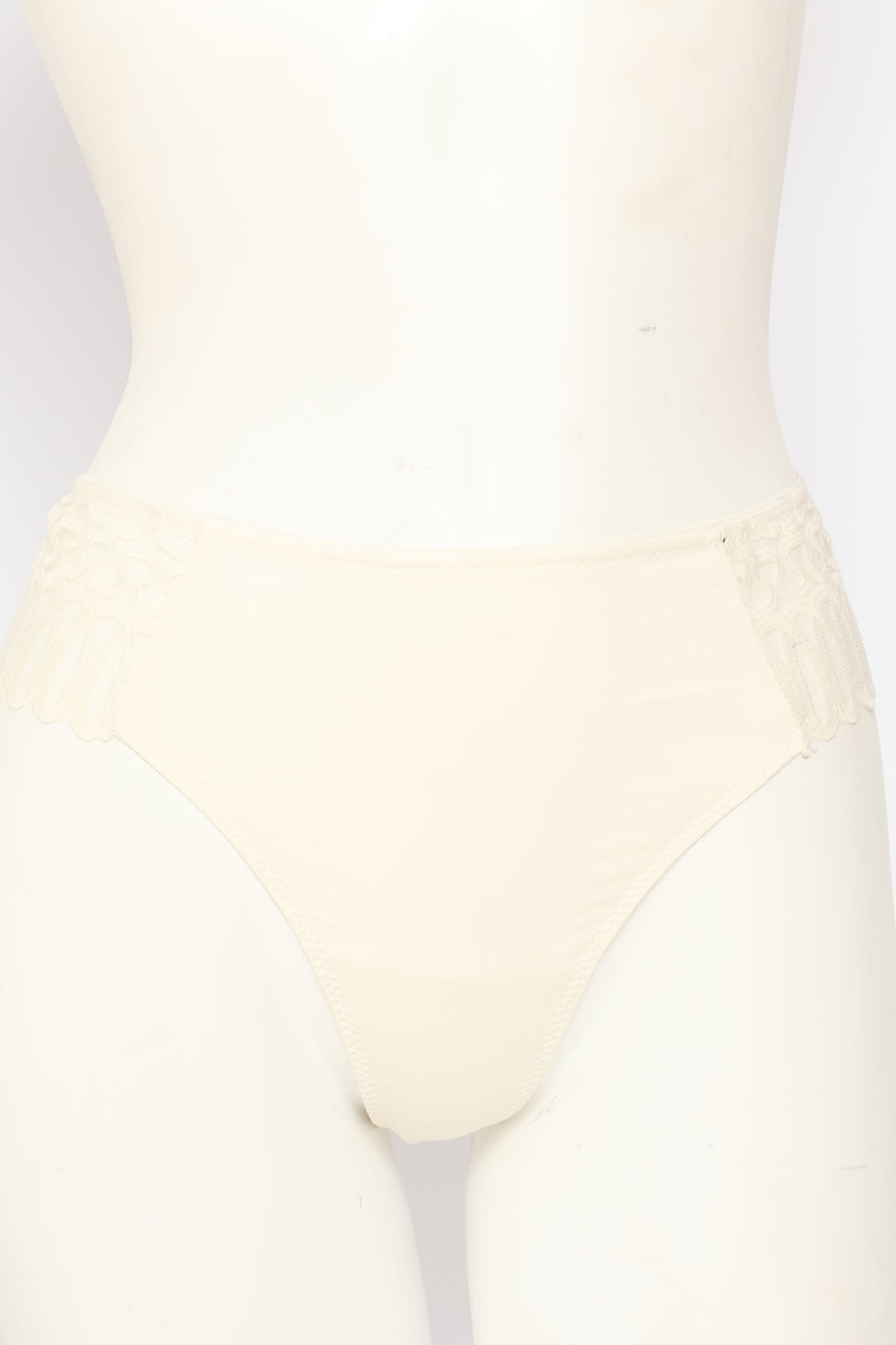 2 Pack Embroidered Mesh & Microfibre Thong - White/Black