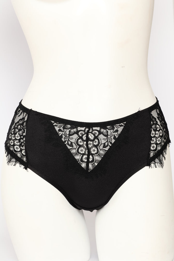 2 Pack Eyelash Lace & Microfibre Midi Panties - Multi