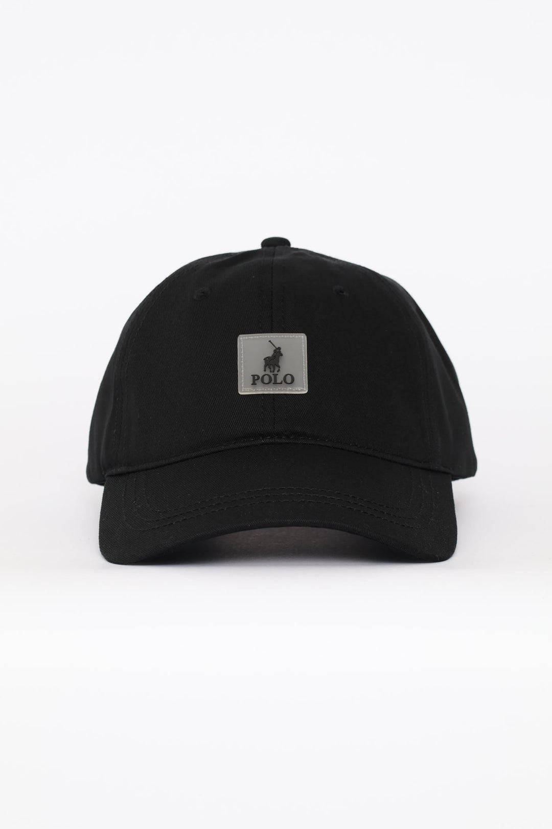 6 Panel Badge Peak - Black