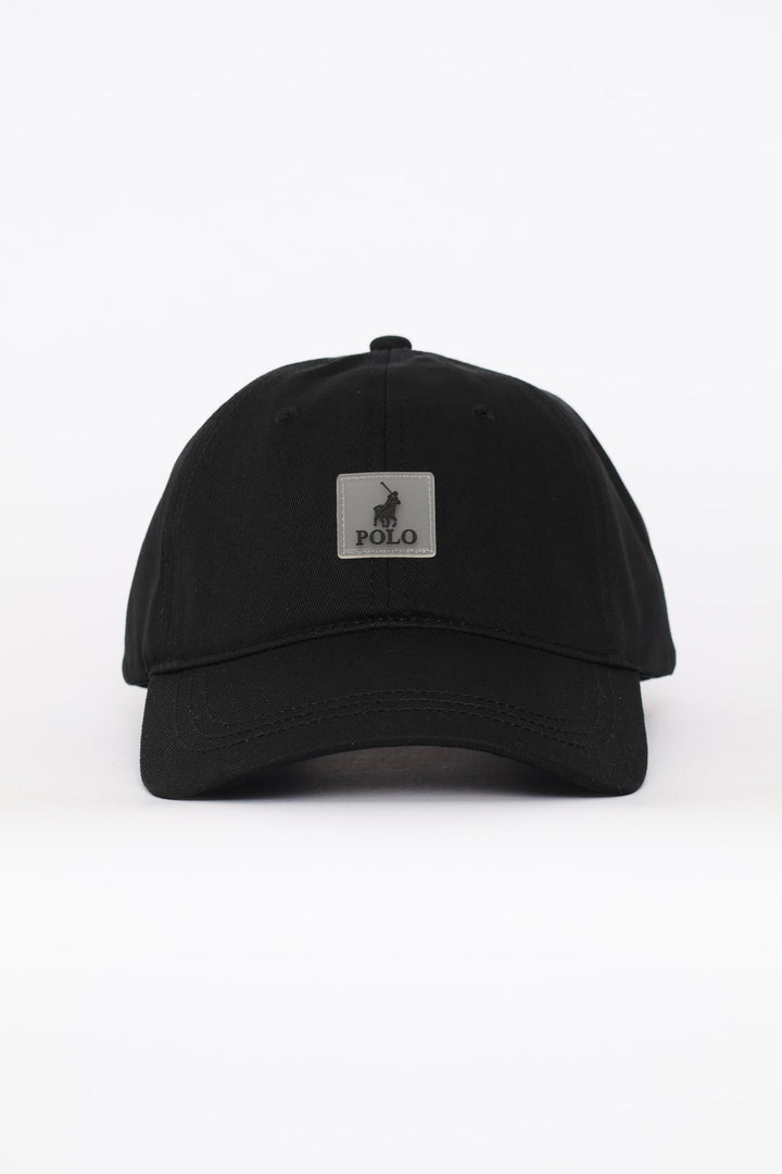 6 Panel Badge Peak - Black