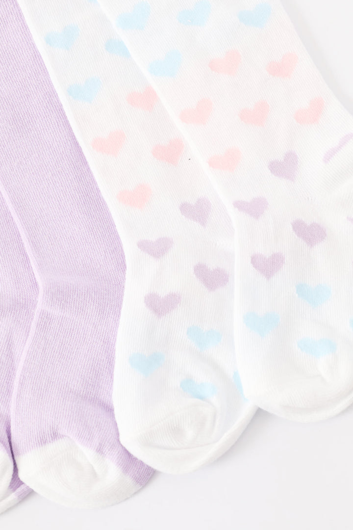 Pre-Girls 2 Pack Unicorn & Hearts Tights - Multi