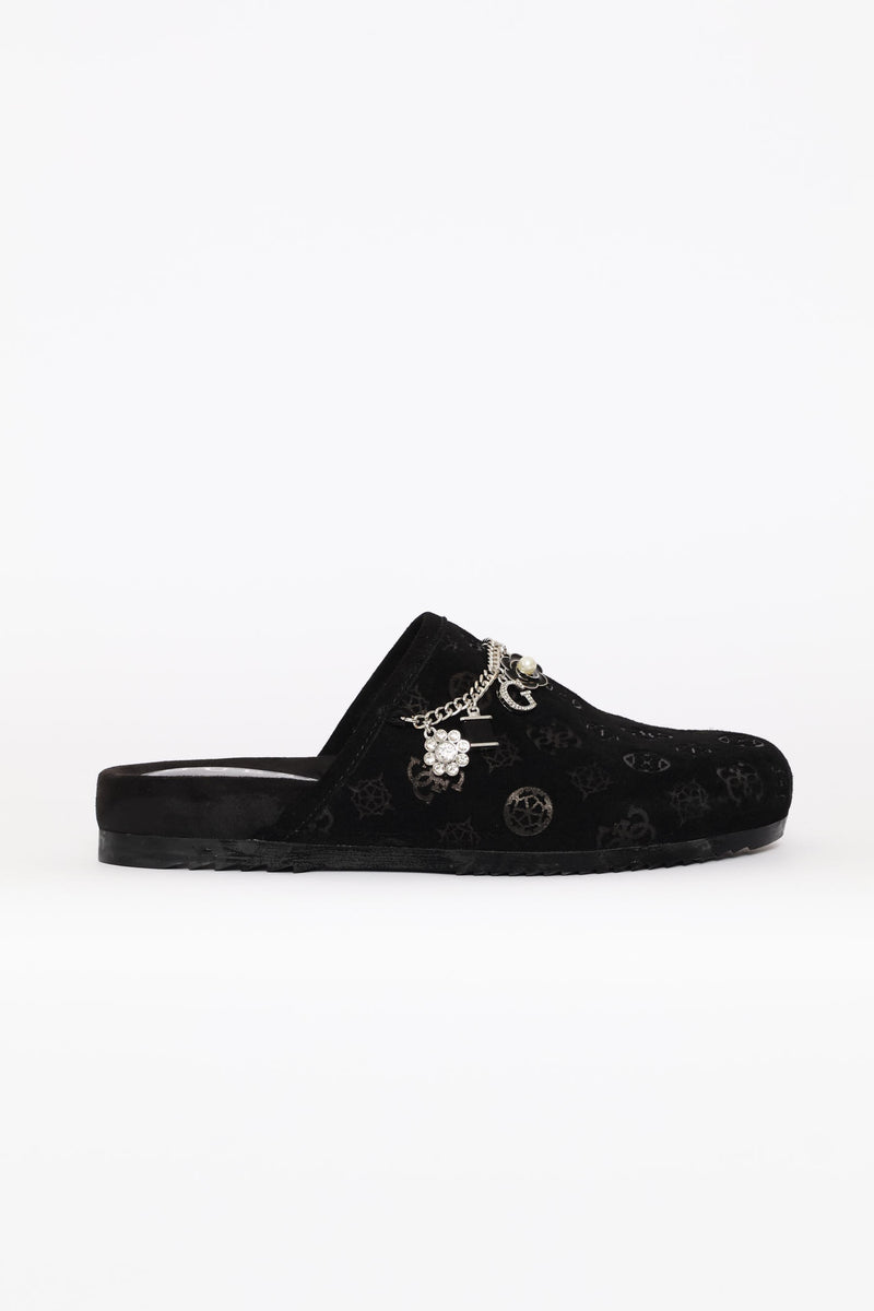 Monogram Gavyn Print Mule Slip On - Black