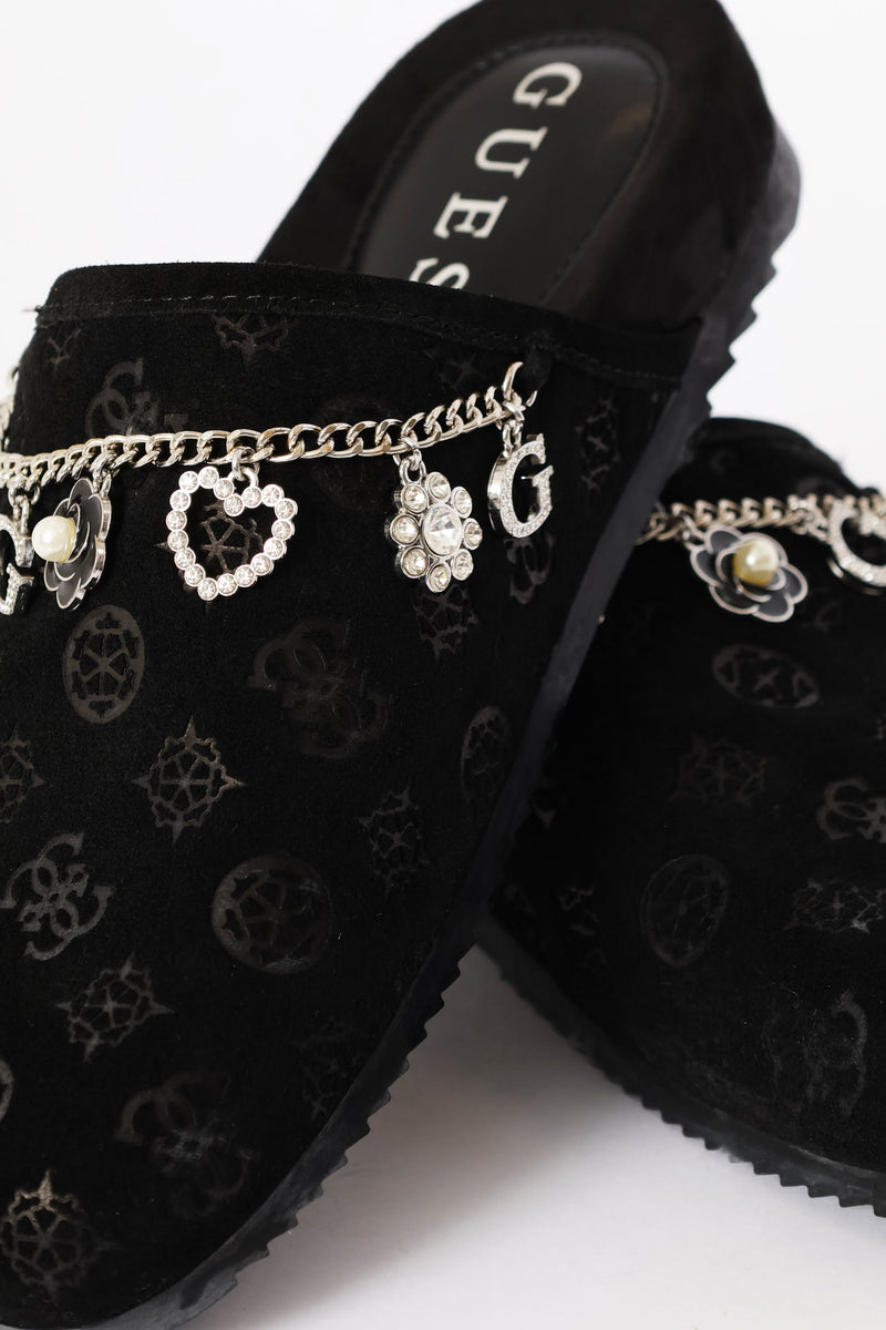Monogram Gavyn Print Mule Slip On - Black