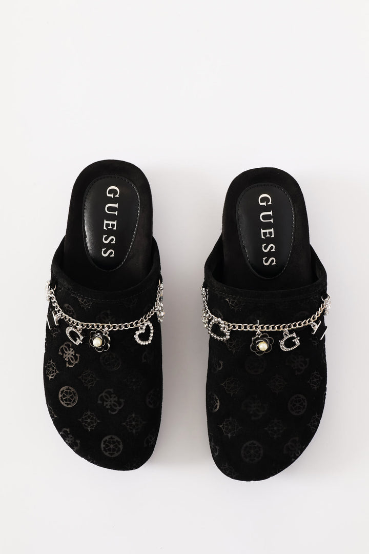 Monogram Gavyn Print Mule Slip On - Black