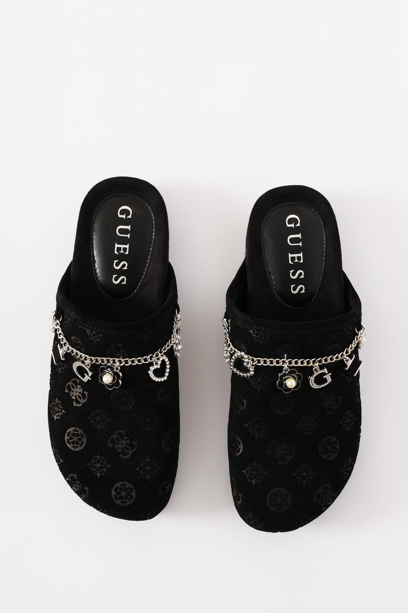 Monogram Gavyn Print Mule Slip On - Black