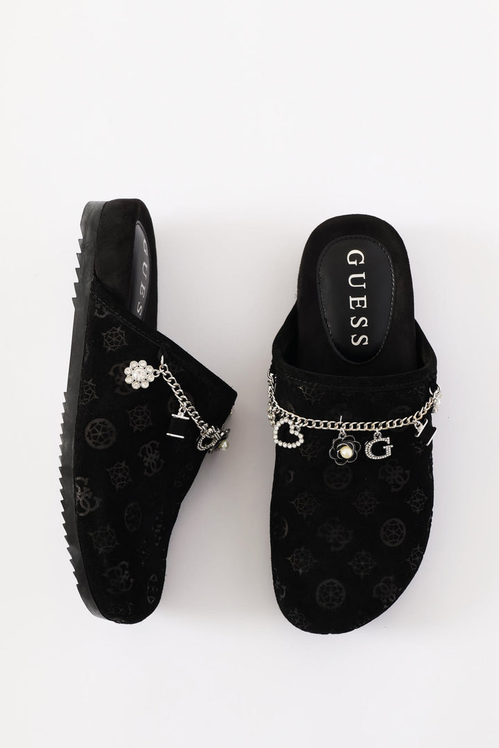 Monogram Gavyn Print Mule Slip On - Black