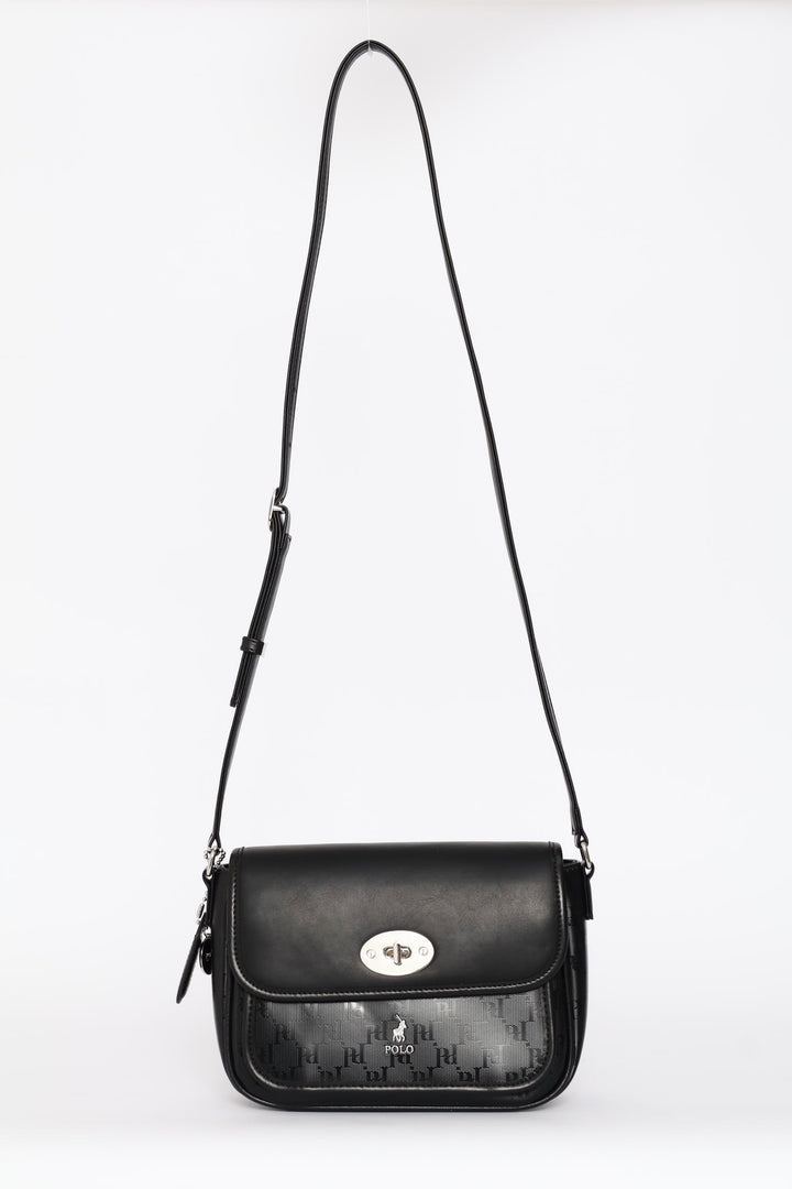 Rockford Flapover Crossbody Bag - Black