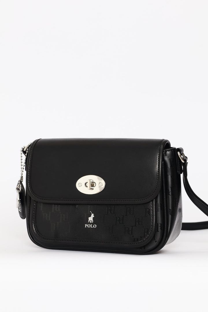Rockford Flapover Crossbody Bag - Black