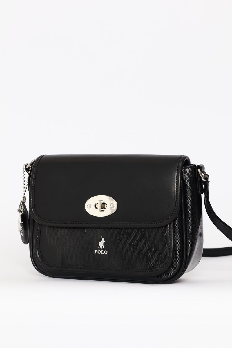 Rockford Flapover Crossbody Bag - Black