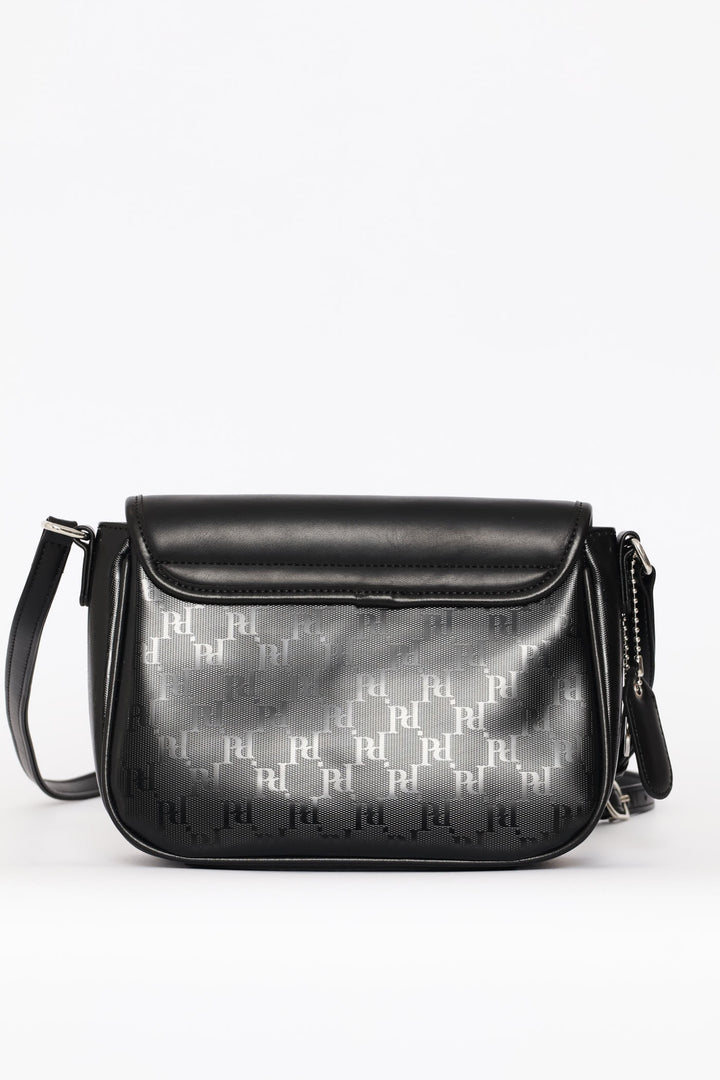 Rockford Flapover Crossbody Bag - Black