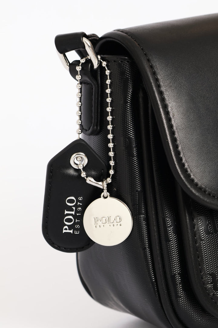 Rockford Flapover Crossbody Bag - Black