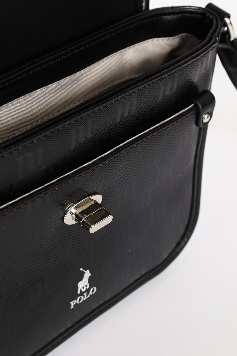 Rockford Flapover Crossbody Bag - Black