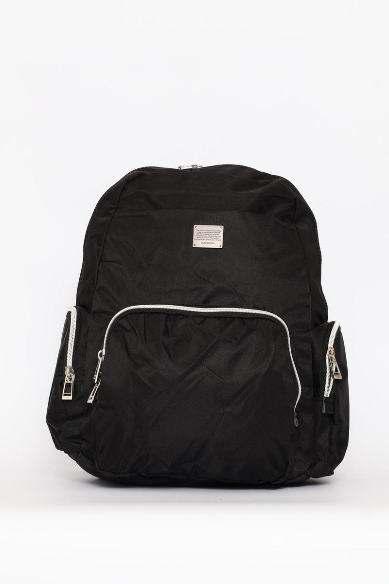 Front Pocket Backpack - Black
