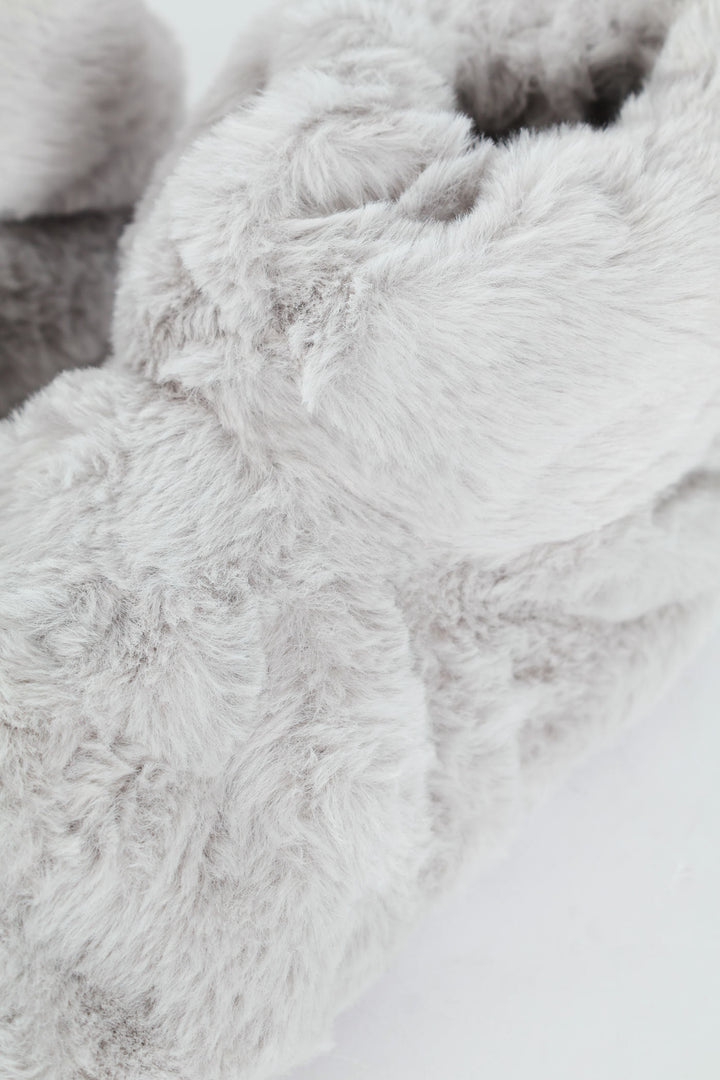 Faux Fur Sock Bootie - Grey