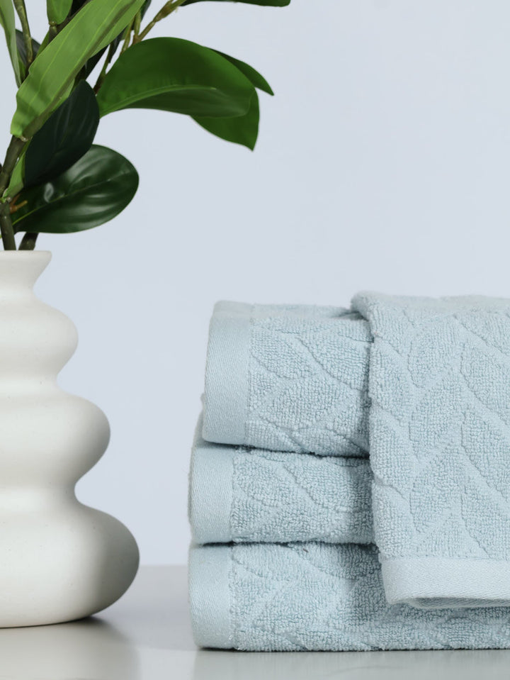 550GSM Embossed Bath Towels - Duck Egg