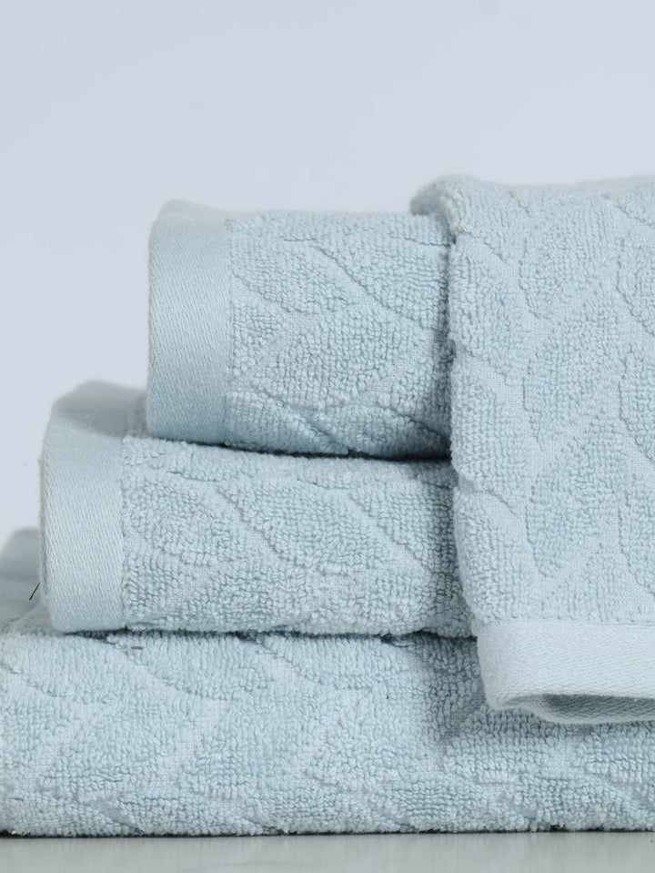 550GSM Embossed Bath Towels - Duck Egg