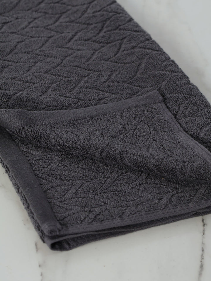 550GSM Embossed Bath Towels - Charcoal