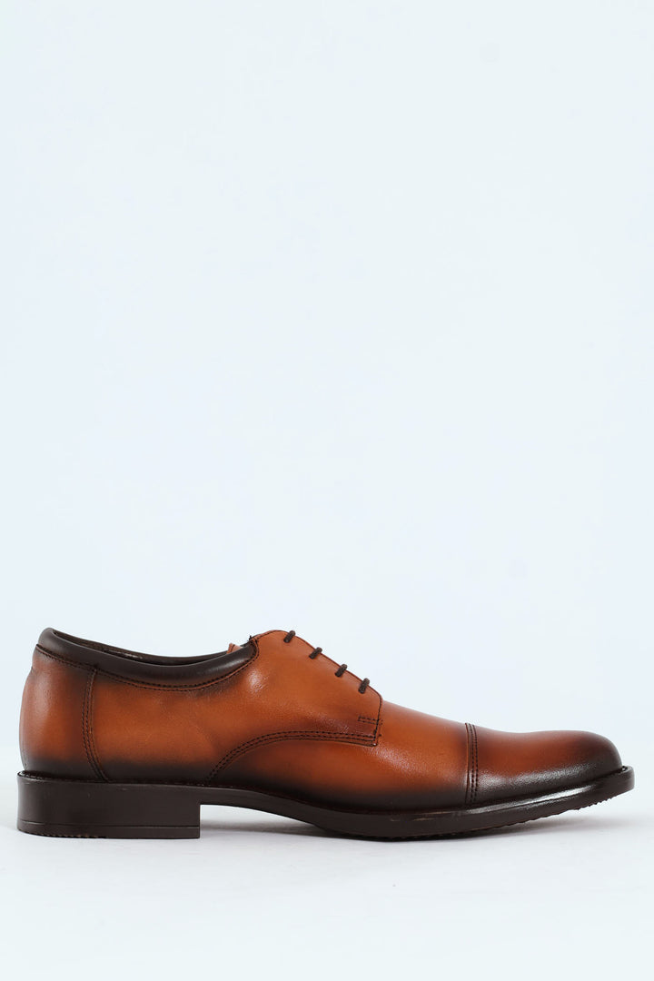 Toe Cap Formal Derby Shoe - Tan