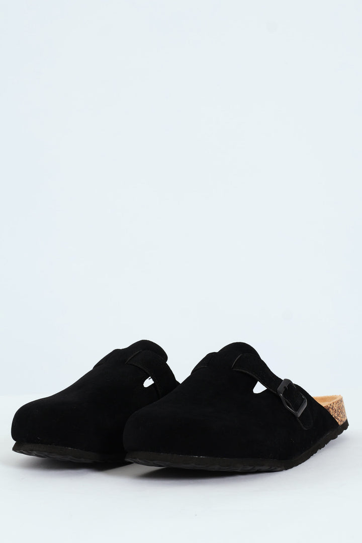 Microsuede Fashion Clog - Black