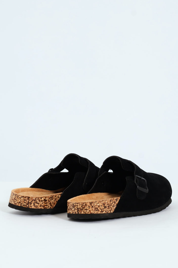 Microsuede Fashion Clog - Black